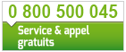Numéro vert : 0 800 50 00 45